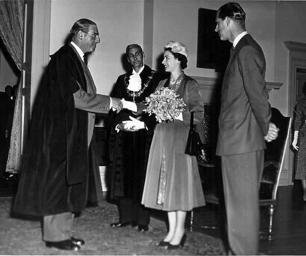 Queen Elizabeth II and Prince Philip, Duke of Edinburgh at Stratford Town Hall during