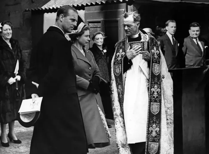 Framed Print : Queen Elizabeth II and Prince Philip, Duke of Edinburgh visit the old Cathedral in Framed Print : Queen Elizabeth II and Prince Philip, Duke of Edinburgh visit the old Cathedral in