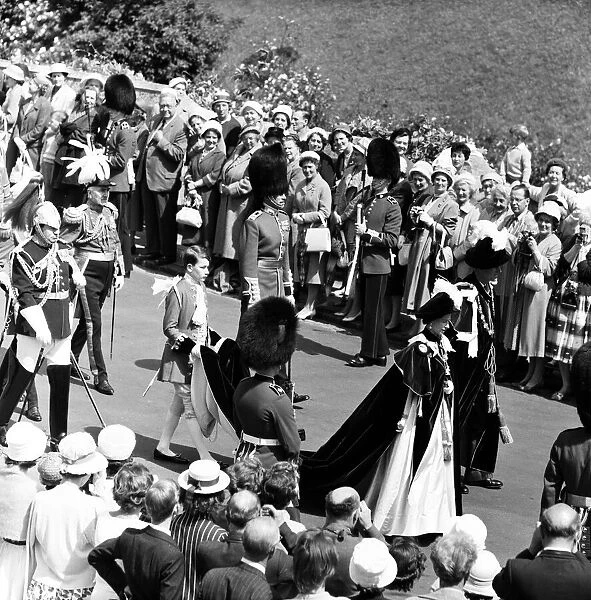Queen Elizabeth II and Prince Philip, Duke of Edinburgh in their garter robes