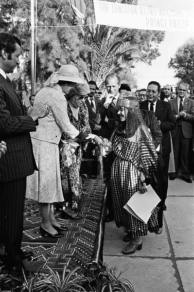 Queen Elizabeth II and Prince Philip, Duke of Edinburgh visit Tunis, Tunisia