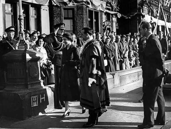 Queen Elizabeth II and Prince Philip, Duke of Edinburgh, visiting Bootle