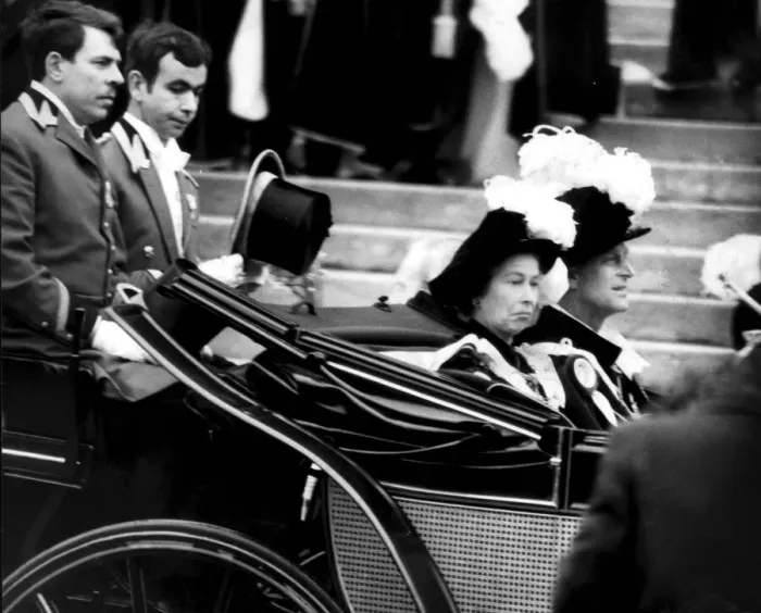 Framed Print : Queen Elizabeth II and Prince Philip at the Garter ceremony Windsor