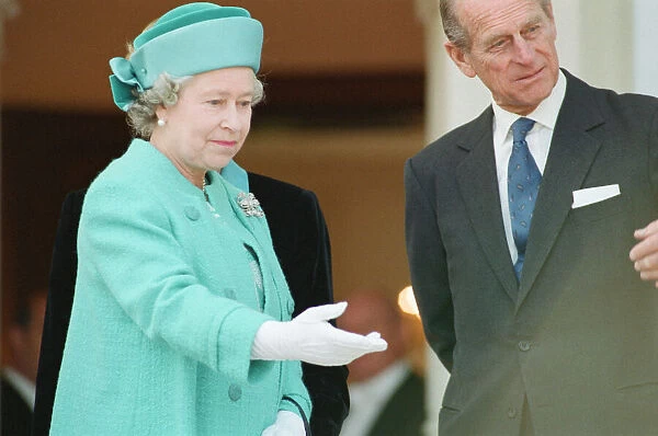 Queen Elizabeth II and Prince Philip pictured in Bonn during their state visit to Germany