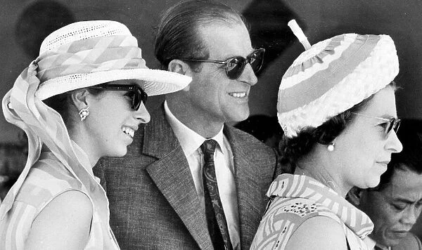 Queen Elizabeth II, Prince Philip and Princess Anne, Friday 26th February 1972