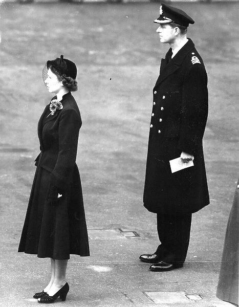 Queen Elizabeth II and Prince Philip during the Service of Remembrance at the Cenotaph