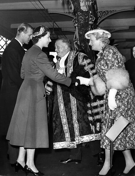 Queen Elizabeth II and Prince Philip visit Coventry. The Lord Mayor of Coventry