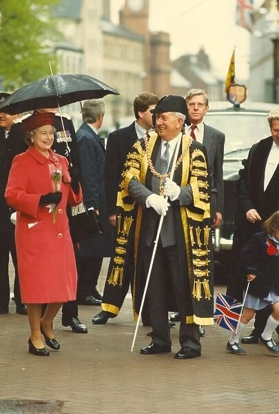 Queen Elizabeth II and Prince Philip visit Cumbria 3 May 1991