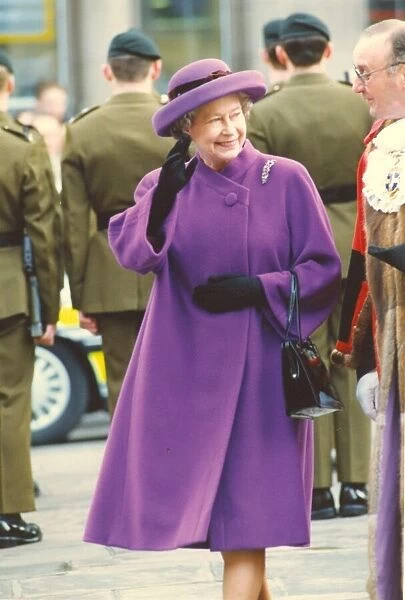 Queen Elizabeth II and Prince Philip visit Durham - The Queen goes on a walkabout waving