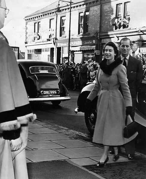 Queen Elizabeth II and Prince Philip visit Wallsend on the Coronation tour