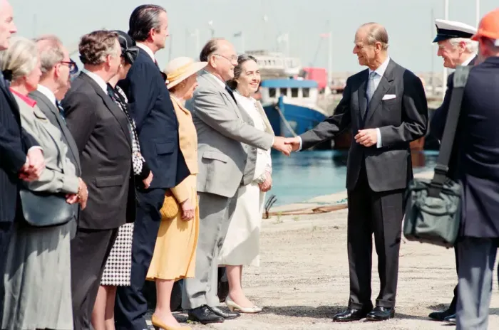 Framed Print : Queen Elizabeth II and Prince Philip visiting Hartlepool Marina. 18th May 1993 Framed Print : Queen Elizabeth II and Prince Philip visiting Hartlepool Marina. 18th May 1993