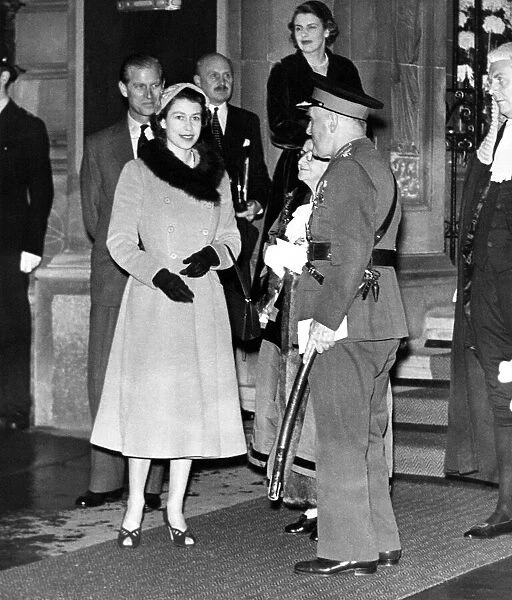 Queen Elizabeth II and Prince Phillip are greeted in Sunderland by the Mayor Jane Huggins