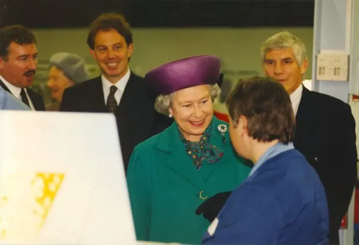 Framed Print : Queen Elizabeth II and Prince Phillip visit the Thorn Lighting Factory in Spennymoor Framed Print : Queen Elizabeth II and Prince Phillip visit the Thorn Lighting Factory in Spennymoor