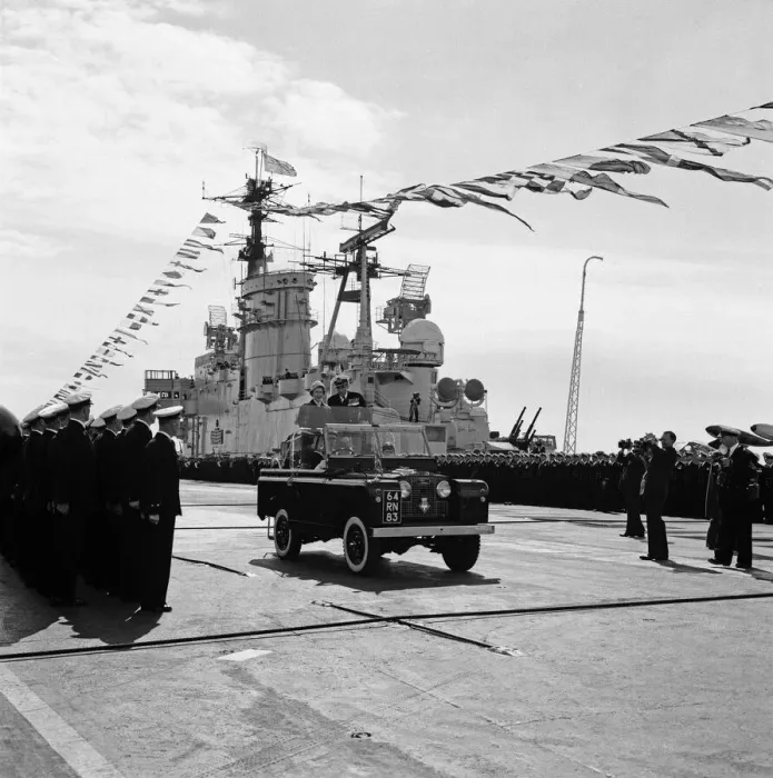 Framed Print : Queen Elizabeth II and the Prince of Wales visit HMS Eagle at Weymouth. 29th April 1959 Framed Print : Queen Elizabeth II and the Prince of Wales visit HMS Eagle at Weymouth. 29th April 1959