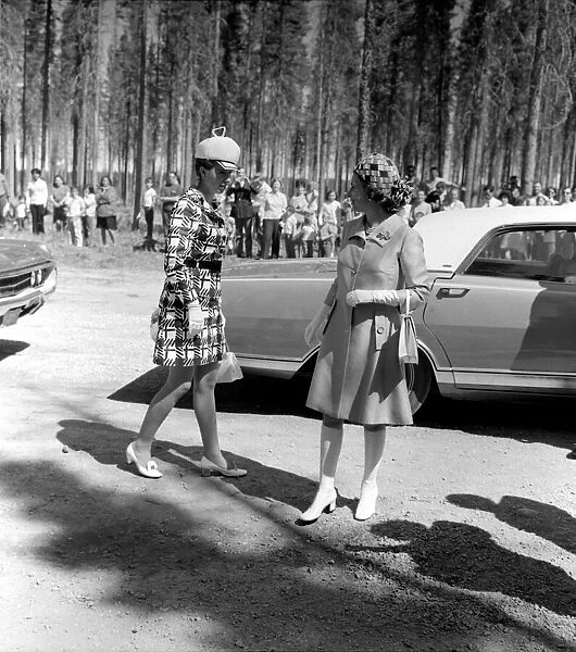 Queen Elizabeth II And Princess Anne on a Royal tour of Canada in 1970