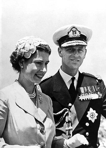 Queen Elizabeth II seen here with Prince Philip during their visit to Gibraltar on one of