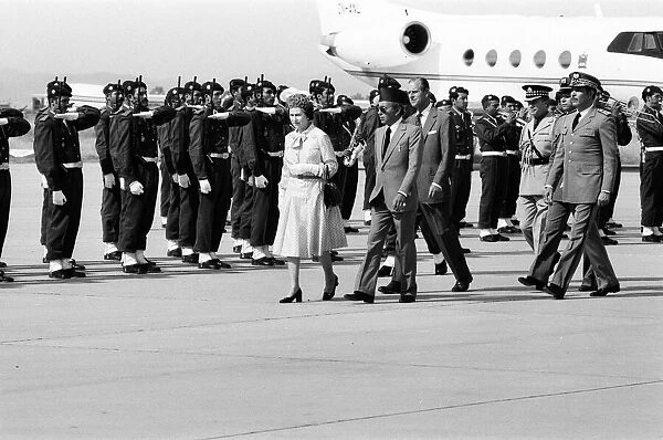 Queen Elizabeth II state visit to Marrakesh, Morocco. The Queen and Prince Philip