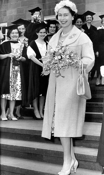 Queen Elizabeth II during a visit to the city of Durham. 27th May 1960
