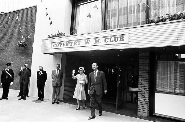 Queen Elizabeth II during her visit to Coventry, West Midlands for her Silver Jubilee