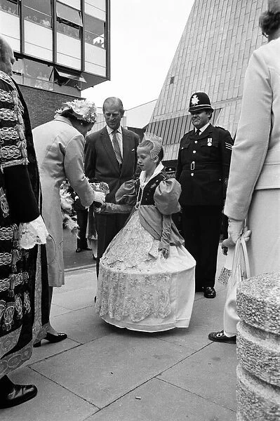 Queen Elizabeth II during her visit to Coventry, West Midlands for her Silver Jubilee