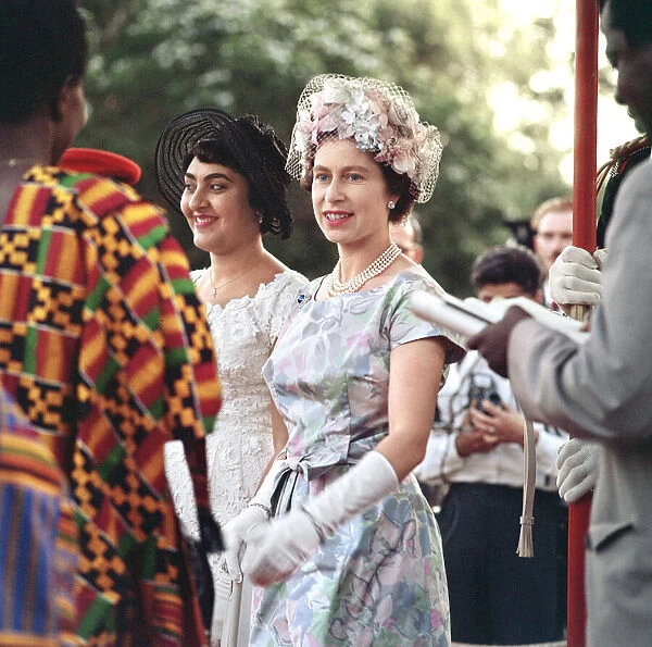 Queen Elizabeth II during her visit to Sierra Leone, 25th November to 1st December 1961