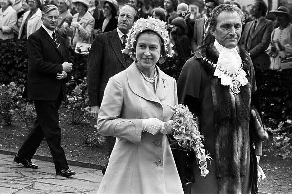 Queen Elizabeth II during her visit to the West Midlands for her Silver Jubilee tour