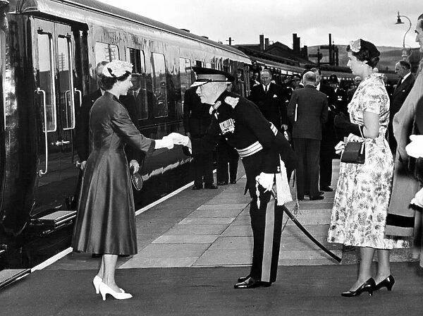 Queen Elizabeth II visiting Brecon, Wales, during the Queen and the Duke of Edinburgh