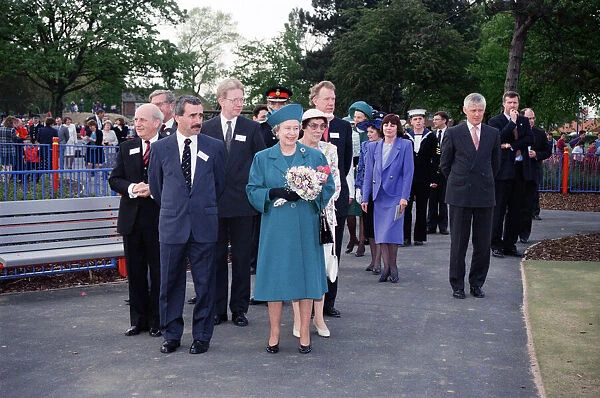 Queen Elizabeth II visiting Middlesbrough to open Pallister Park. 18th May 1993