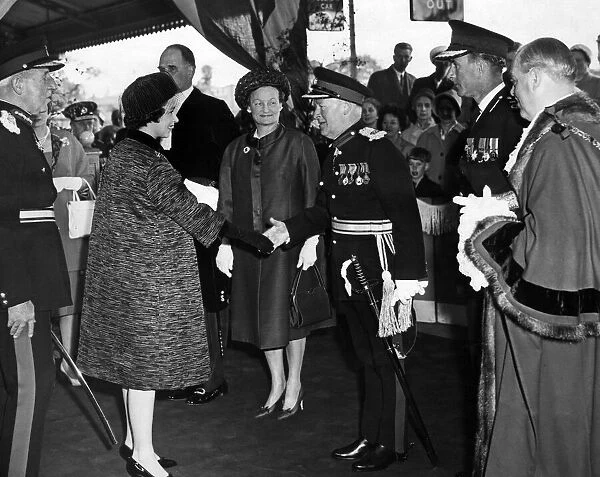 Queen Elizabeth II visiting the West Midlands. Sir Edgar Stephens