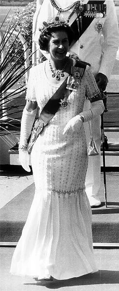 Queen Elizabeth II Visits 1977 Silver Jubilee Tour Australia at the opening of