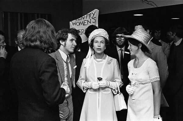 Queen Elizabeth II visits Coventry University. 30th June 1970