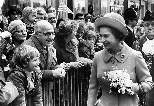 Queen Elizabeth II visits Crewe and Congleton. 5th May 1972