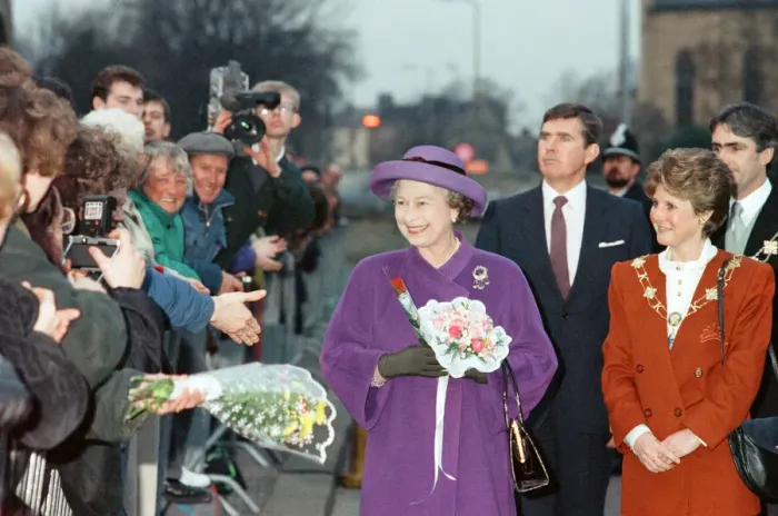 Framed Print : Queen Elizabeth II visits Huddersfield to open a rugby club. 30th November 1990 Framed Print : Queen Elizabeth II visits Huddersfield to open a rugby club. 30th November 1990