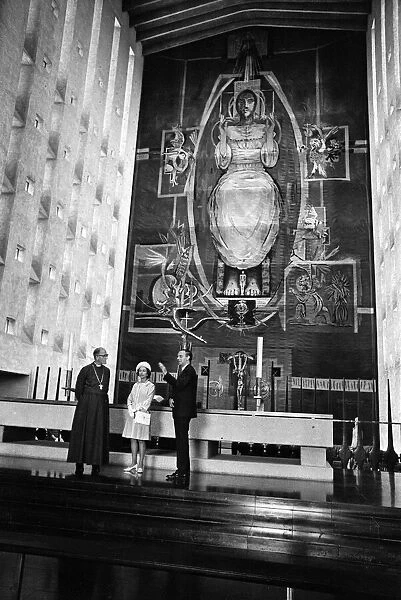 Queen Elizabeth II visits the new Coventry Cathedral. 30th June 1970
