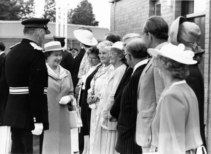 Framed Print : Queen Elizabeth II visits the new TA Centre at Cramlington