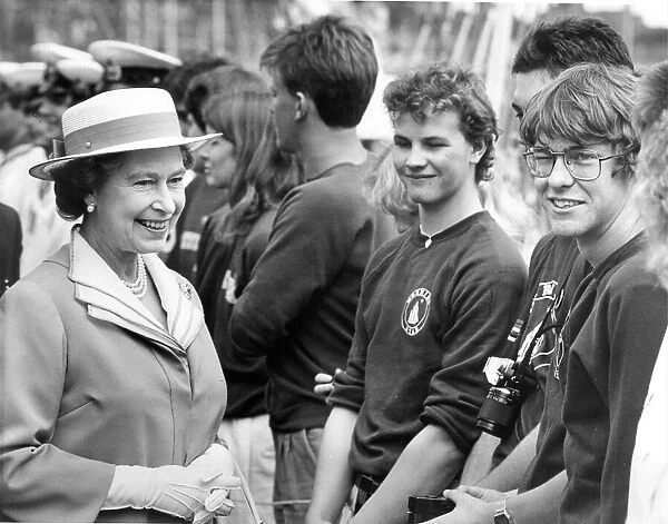 Queen Elizabeth II visits the North- East meeting crew members of the sailing ship