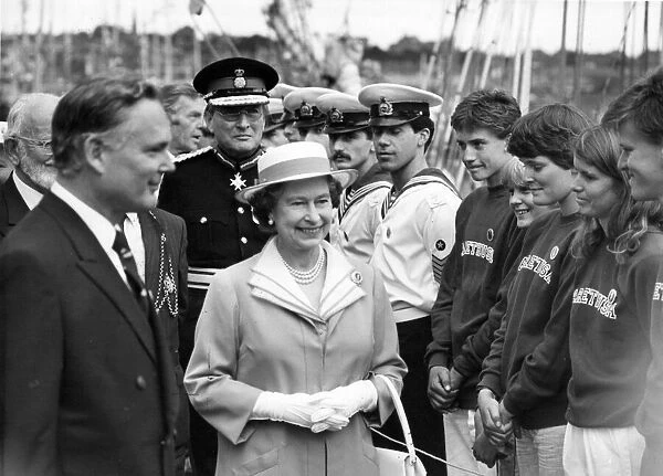Queen Elizabeth II visits the North- East meeting crew members of the Arethusa
