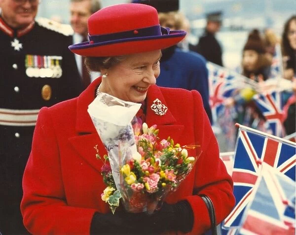 Queen Elizabeth II visits the North East to officially open the Blaydon Bridge