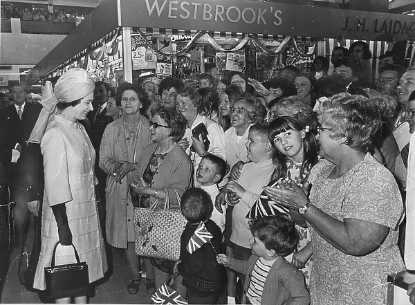 Queen Elizabeth II visits St Johns Market, Liverpool, in 1971