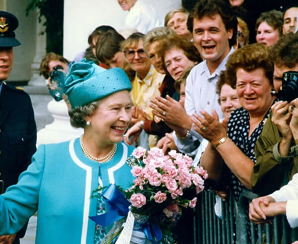 Queen Elizabeth II visits St Peters Square, Manchester. 17th July 1992