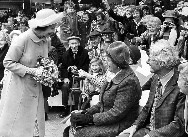 Queen Elizabeth II visits Stockton during her Silver Jubilee tour. 14th July 1977