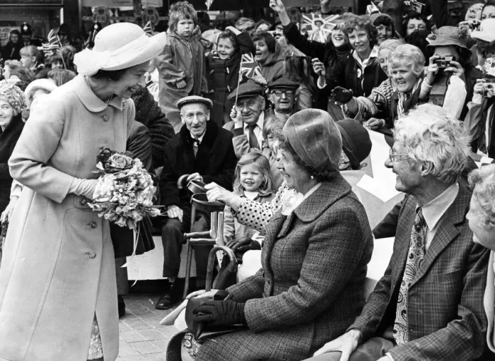 Framed Print : Queen Elizabeth II visits Stockton during her Silver Jubilee tour. 14th July 1977 Framed Print : Queen Elizabeth II visits Stockton during her Silver Jubilee tour. 14th July 1977