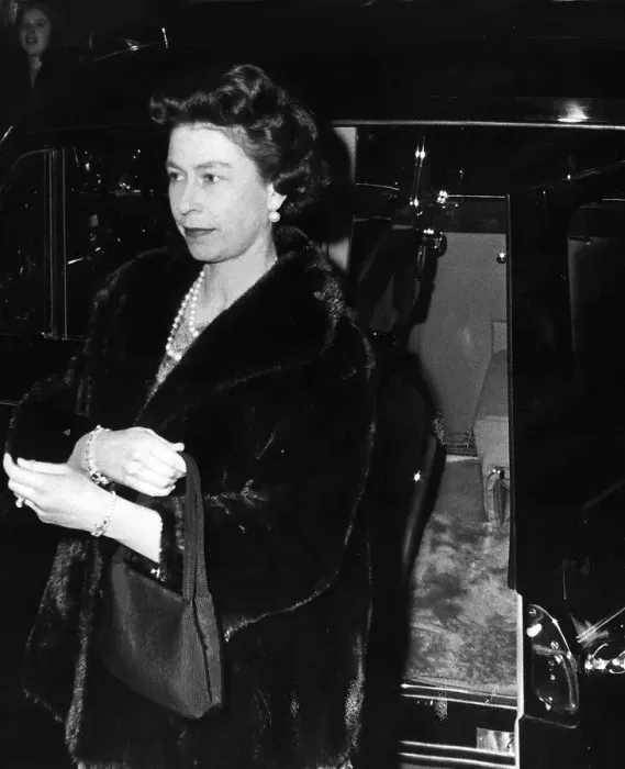 Framed Print : Queen Elizabeth II visits the theatre in Londons West End They watched the zany Framed Print : Queen Elizabeth II visits the theatre in Londons West End They watched the zany