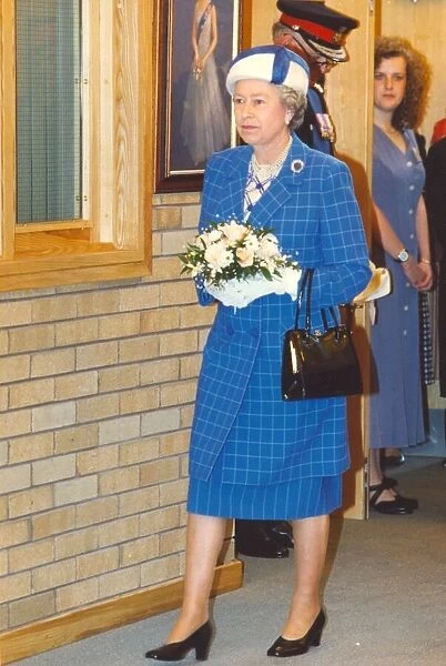 Queen Elizabeth II visits the town of Bedlington in Northumberland 26th June 1993