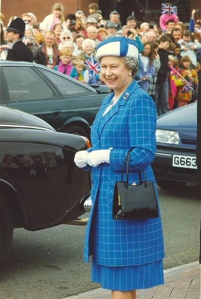 Queen Elizabeth II visits the town of Bedlington in Northumberland 26th June 1993