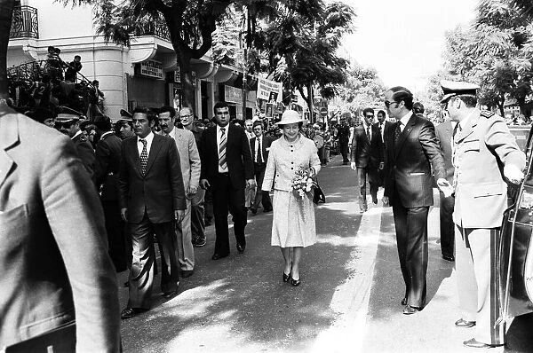 Queen Elizabeth II visits Tunis, Tunisia. 21st October 1980