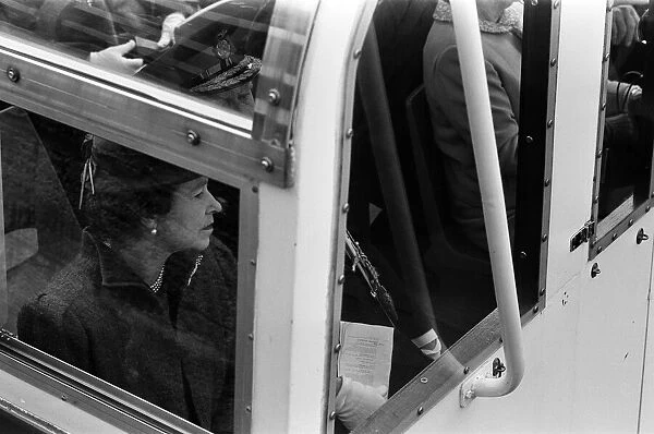Queen Elizabeth II at The Way We Were Museum at Wigan Pier. 21st March 1986