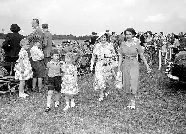 Queen Elizabeth June 1955 and Queen Mother Prince Charles Princess Anne attending