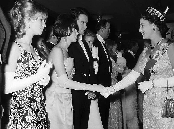 Queen Elizabeth meets actresses Julie Christie - Leslie Caron
