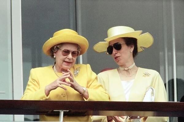 Queen Elizabeth and Princess Anne attend the Epsom Derby at Epsom Racecourse, Surrey