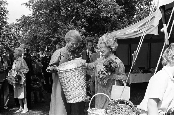 Queen Elizabeth The Queen Mother and Katharine, Duchess of Kent attend the annual